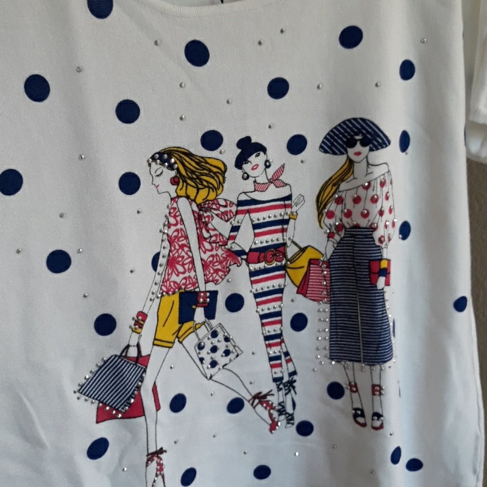 Girly top with rhinestones